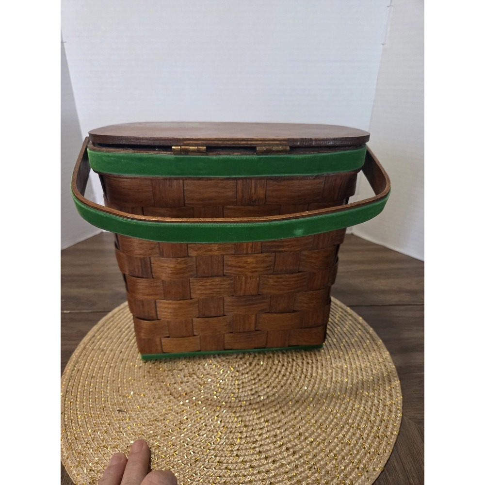 wooden Basketville picnic basket or box purse Vintage - Picture 4 of 14